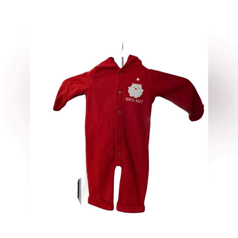 Red Santa Baby Hooded Onesie by Chick Pea Size 3/6 Months